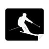 Black Winter Sport Skiing Outline Cleaning Cloth Screen Cleaner 2pcs Suede Fabric view 1
