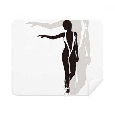 Hot Beauty Woman Underwear Outline Cleaning Cloth Screen Cleaner 2pcs Suede Fabric