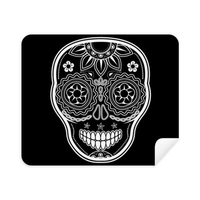 Black White Mexico Day of Dead Cleaning Cloth Screen Cleaner 2pcs Suede Fabric