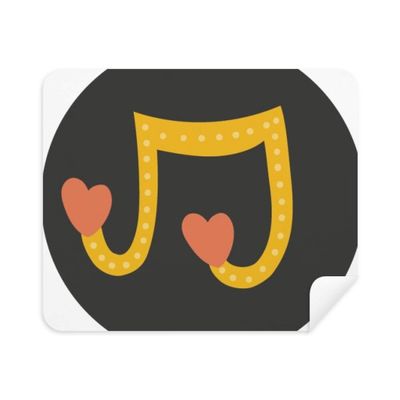 Adorable Heart-Shaped Music Notes Cleaning Cloth Screen Cleaner 2pcs Suede Fabric