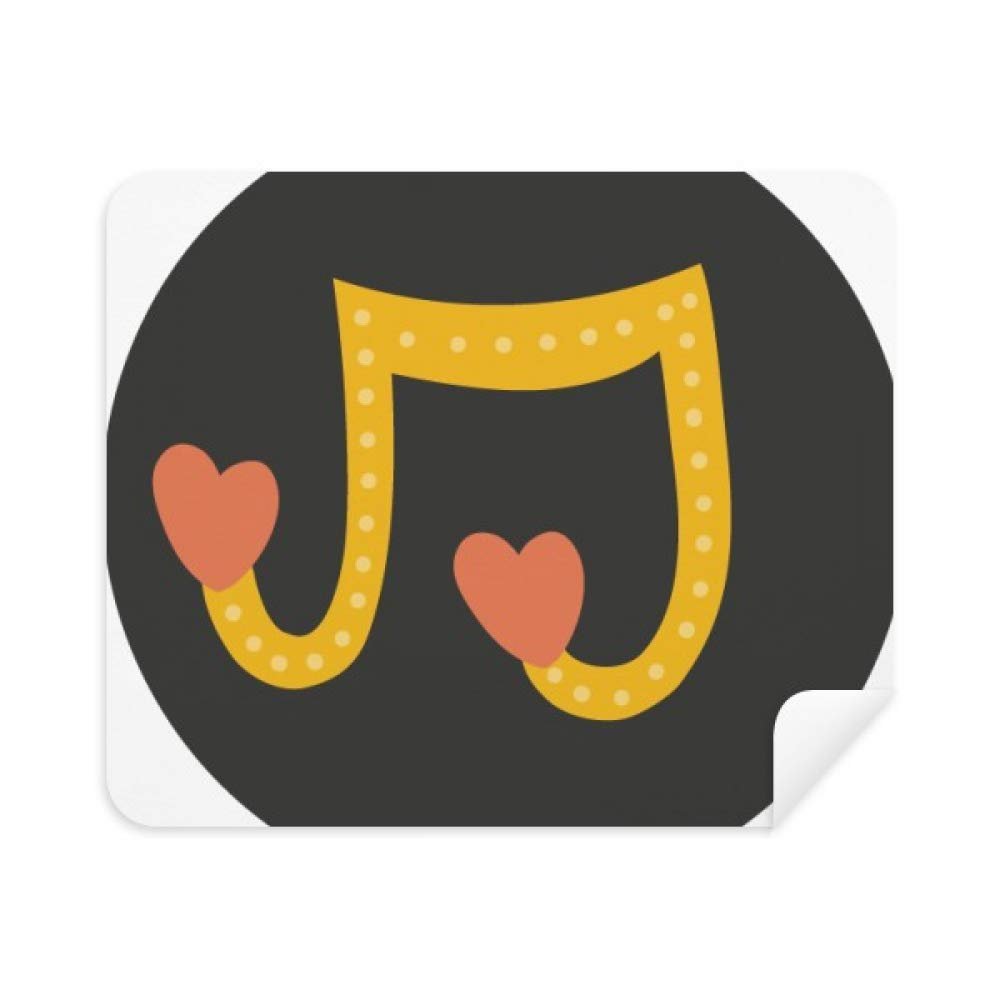 Adorable Heart-Shaped Music Notes Cleaning Cloth Screen Cleaner 2pcs Suede Fabric