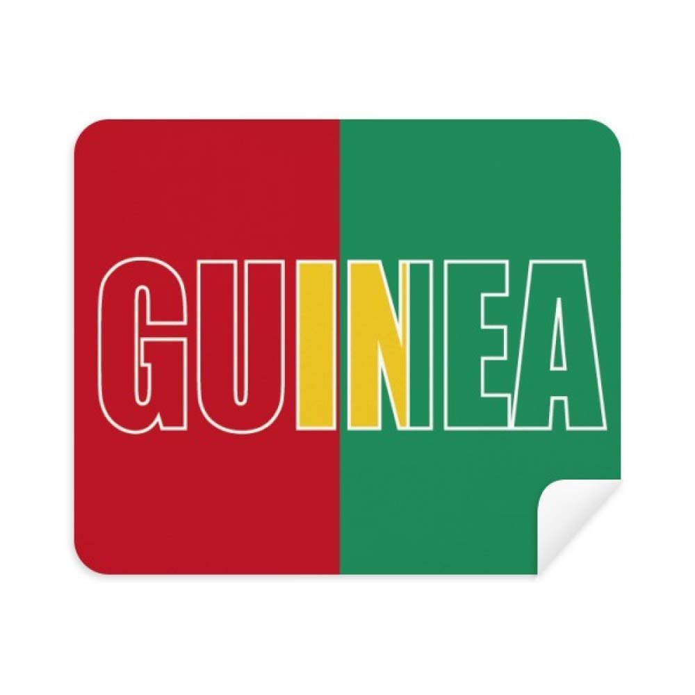 Guinea Country Flag Name Cleaning Cloth Screen Cleaner 2pcs Suede Fabric