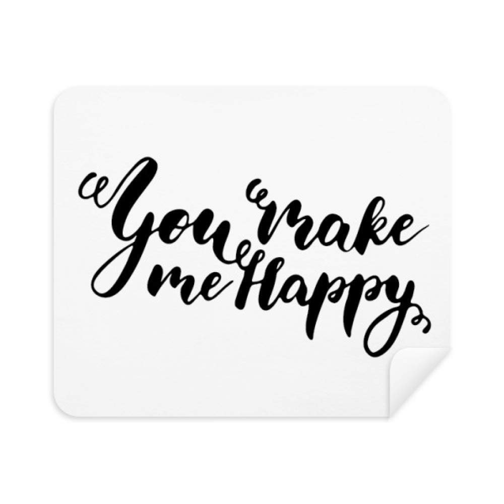 You Make Me Happy Quote Style Cleaning Cloth Screen Cleaner 2pcs Suede Fabric