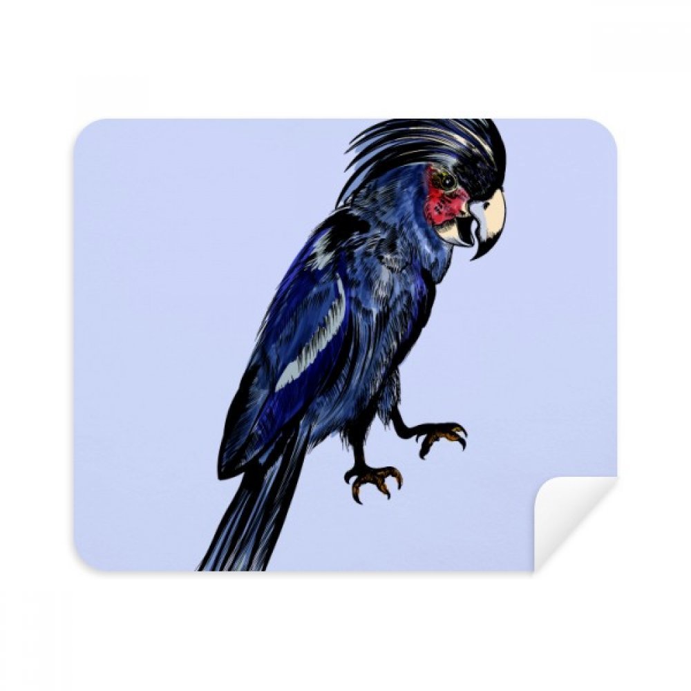 Deep Blue Parrot Bird Cleaning Cloth Screen Cleaner 2pcs Suede Fabric