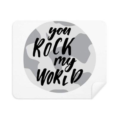 You Rock My World Quote Style Cleaning Cloth Screen Cleaner 2pcs Suede Fabric