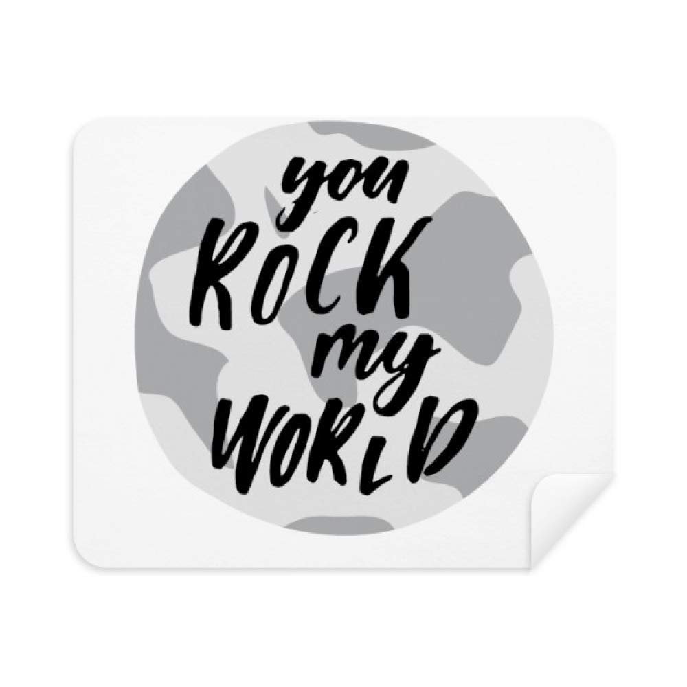 You Rock My World Quote Style Cleaning Cloth Screen Cleaner 2pcs Suede Fabric