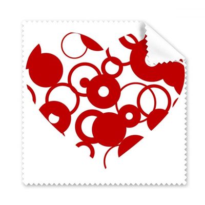 Red Valentine's Day Heart Ring Cleaning Cloth Phone Screen Glasses Cleaner 5pcs