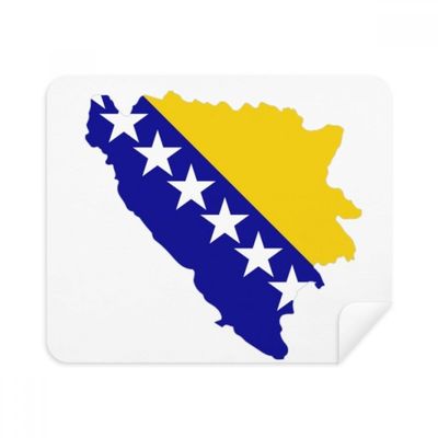 Bosnia and Herzegovina Map National Flag Cleaning Cloth Screen Cleaner 2pcs Suede Fabric