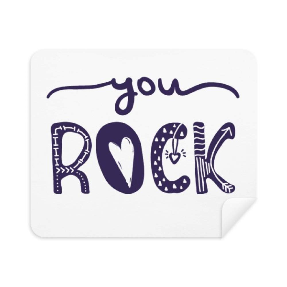 You Rock Cute Quote Handwrite Style Cleaning Cloth Screen Cleaner 2pcs Suede Fabric