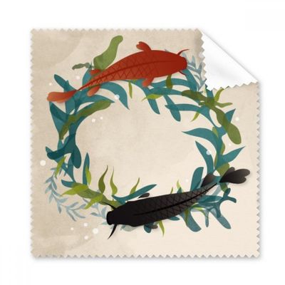 Quoting Word Fish Image Sea Cleaning Cloth Phone Screen Glasses Cleaner 5pcs