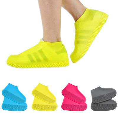 ZHome Water-Proof Silicone Shoe Covers, Reusable Foldable Not-Slip Rain Shoe Covers,Shoe Protectors Overshoes Rain Galoshes for Kids,Men and Women Yellow S(8.2in)