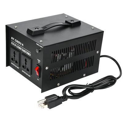 AC Voltage Converter, ST-500VA 500W Heavy Duty Step Up 110V to 220V Single Phase Power Transformer Voltage Transformer 110/120/220 / 240V with 2 Universal Plugs for Laboratory, Home