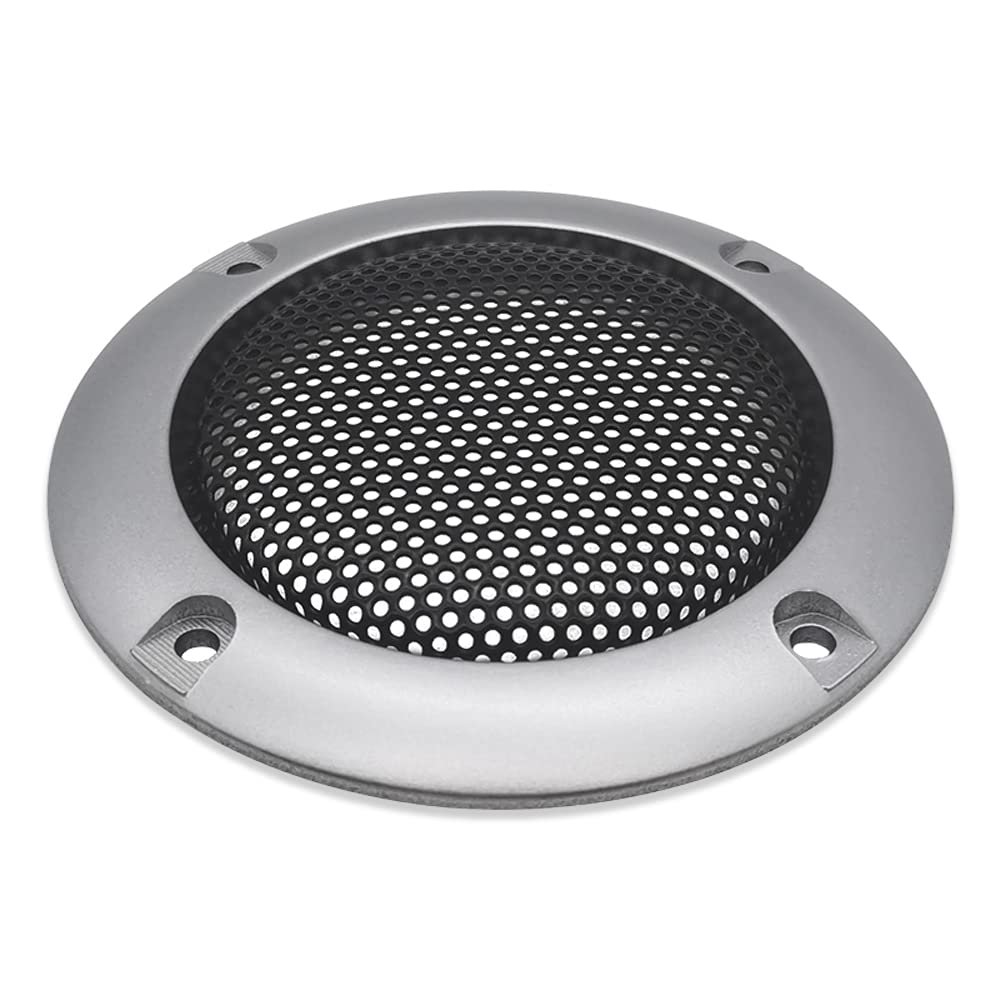 2 Pcs for 2 inch Speaker Grill Cover 2" Car Audio Tweeter Decorative Circle Metal Mesh Grille Protection Net (Silvery Frame)