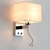 Indoor Wall Lamp LED Bedside Reading Wall Light Fixture, Modern Square Wall Sconces with 1x E27 Socket, Living Room Wall Lights, Corridor Wall Lamp with Switches, for Home and Hotel view 1