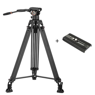 Cayer BV25LH Video Tripod System, Carbon Fiber Professional Heavy Duty Camera Tripod Kit, with a Quick Release Plate