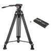 Cayer BV25LH Video Tripod System, Carbon Fiber Professional Heavy Duty Camera Tripod Kit, with a Quick Release Plate view 1