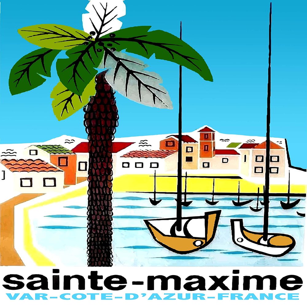 Sainte Maxime Poster Reproduction 50 x 70 cm Luxury Paper 300 g Sale of the HD Digital File Possible