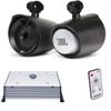 JBL MT8HLB 8" 2-Way Marine Tower Speaker Black & Wet Sounds HTX2 2 Channel Amplifier with Kicker 41KMLC LED Controller view 1