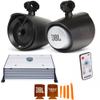 JBL MT8HLB 8" 2-Way Marine Tower Speaker Black & Wet Sounds HTX2 2 Channel Amplifier with Kicker 41KMLC LED Controller view 2