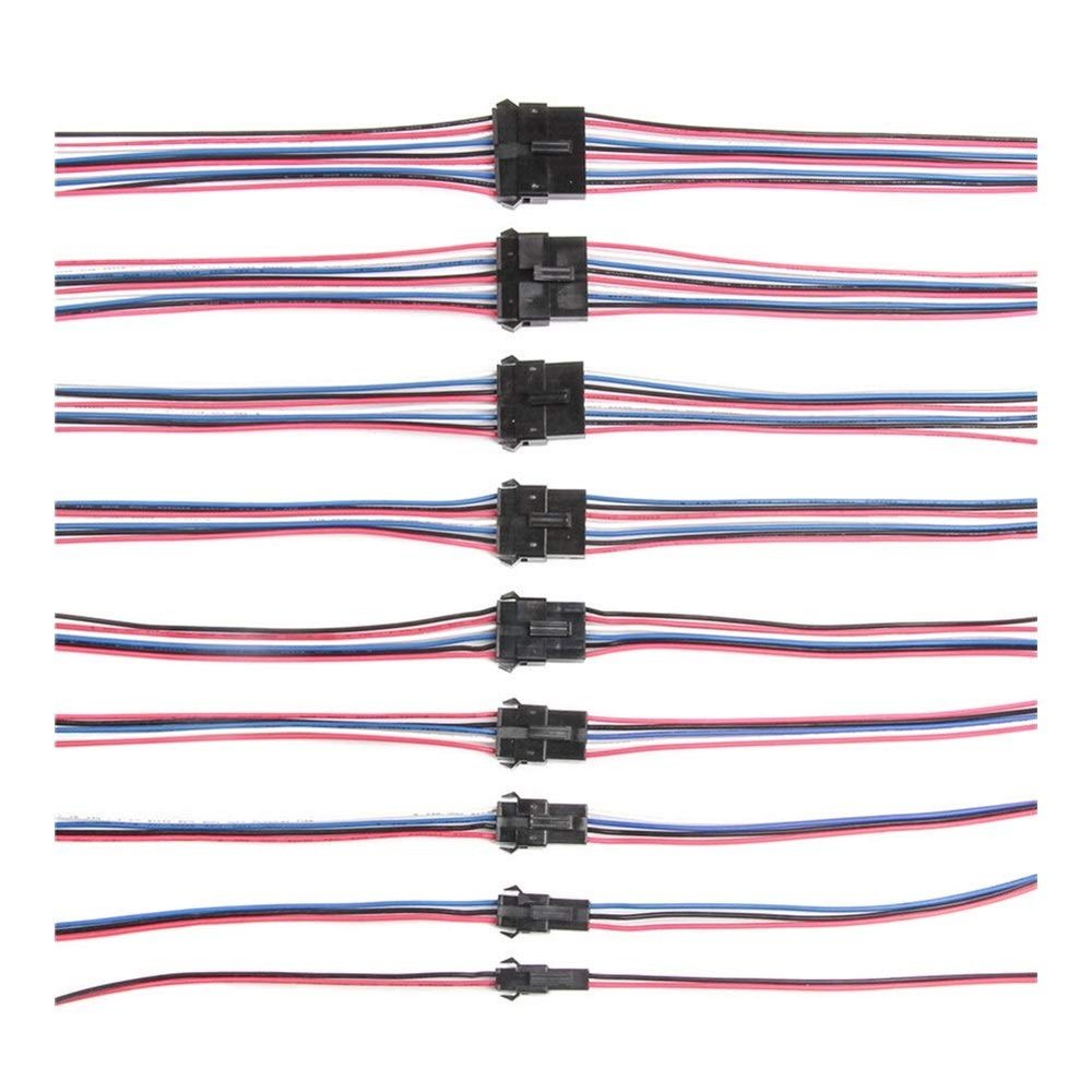 Connect Plug Connector 10/5 Pairs JST SM 2.54mm Connector 2pin / 3pin / 4pin / 5pin /6pin/7pin/8pin/9pin Male And Female Pin Connector Set (Color : 10 pairs 2pin)