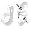 mankk 50PCS 1/2 Inch Rope Light Clips P-Style Mounting Clips Plastic Cable Clamps with Compatible Stainless Steel Pan Head Phillips Screws for Wire Management M-030-W-LS view 1