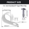 mankk 50PCS 1/2 Inch Rope Light Clips P-Style Mounting Clips Plastic Cable Clamps with Compatible Stainless Steel Pan Head Phillips Screws for Wire Management M-030-W-LS view 4
