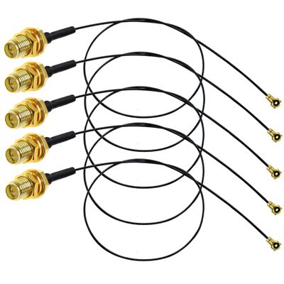 TUOLNK IPX to RP-SMA Extension Cable 0.81mm U.fl MHF4 to RP SMA Female WiFi Antenna Cable for Wireless Network Bluetooth Mini PCI to Reverse Polarity SMA Female Coaxial 12inch (30cm) 5 PCS