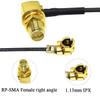 TUOLNK IPX to RP SMA Elbow Extension Cable U.FL MHF1 to RP-SMA Female Right Angle WiFi Antenna Pigtail Cable 1.13mm Extension Cable for WiFi Router Network Card 12inch(30cm) 5 Pack view 3