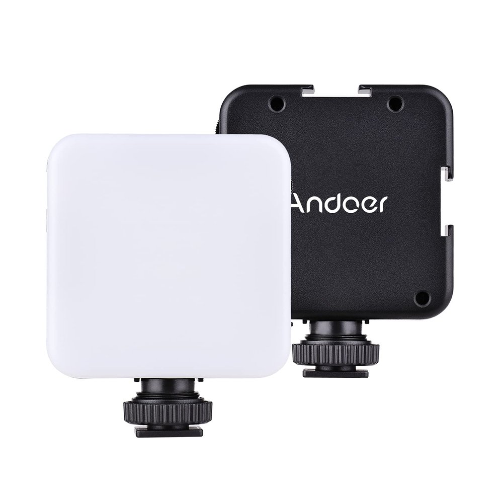 Andoer 42 LED Video Light, Mini Dimmable Video Light 6000 K, LED Video Light with Cold Shoe Holder for DSLR Camcorder Smartphone Live Stream Video Conference, 1 Piece