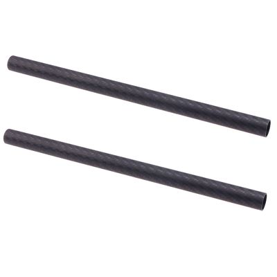 Foto4easy 12 Inch 15mm Carbon Fiber Rod for 15mm Rail Rod Support System Matte Box Follow Focus - Pack of 2