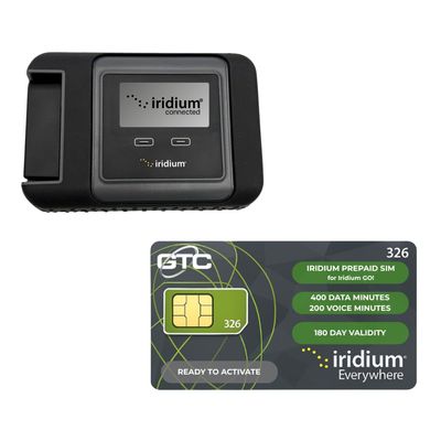 Iridium GO! Satellite Wi-Fi Hotspot + 400 Data & 200 Voice Minutes | 180-Day Validity | Global Coverage | Voice & Data | Rugged Design