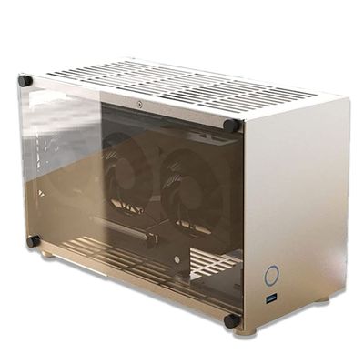 A4 ITX Mini Case Double-Sided Glass Gamer Gaming MOD Desktop Aluminum Computer Cabinet Transparent Acrylic Side Panel Support SFX Power