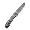 CIVIVI Pocket Folding Knife with 3.47" Damascus Blade Marble Carbon Fiber Handle, Button Lock Elementum Knife for EDC C2103DS-3 view 2