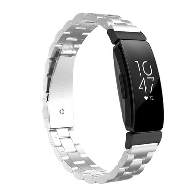KangPlus Metal Strap Compatible with Inspire/Inspire HR,Metal Fashion Style Casual Replacement Wristband Adjustable Band for Women Men - Silver