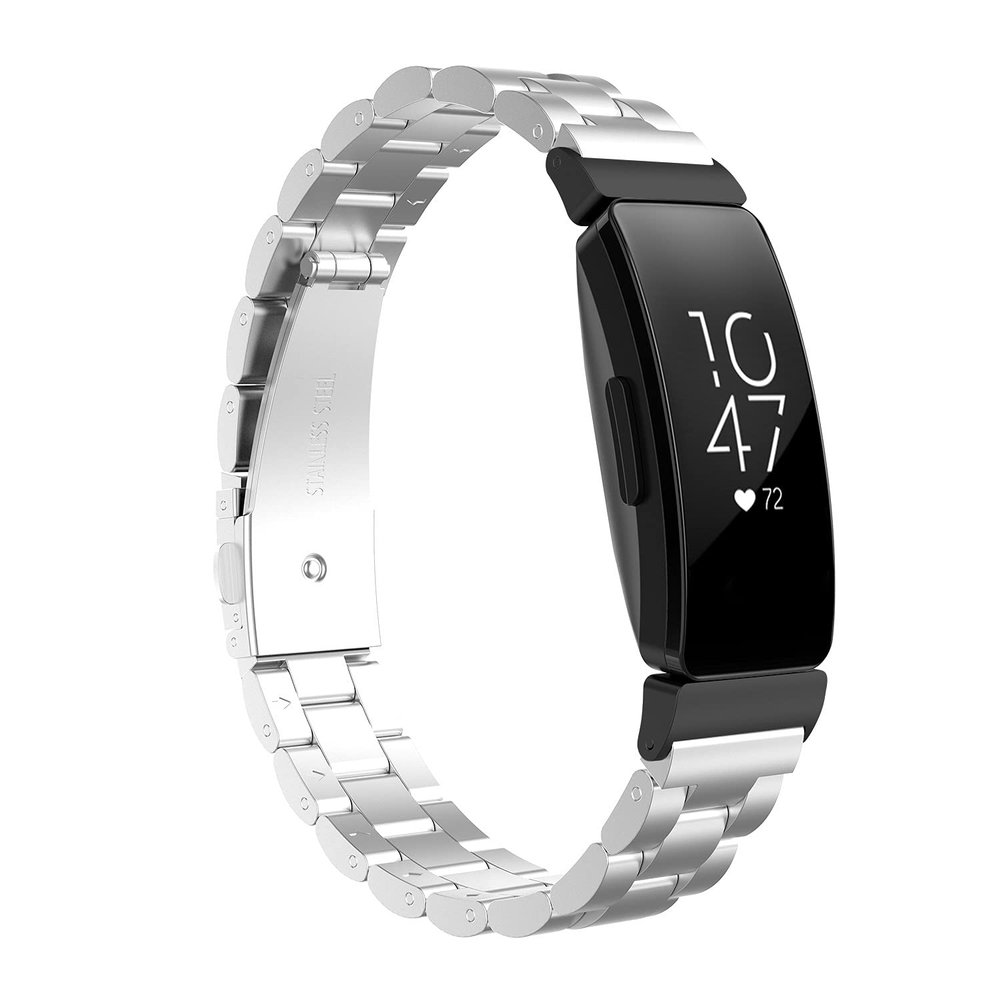 KangPlus Metal Strap Compatible with Inspire/Inspire HR,Metal Fashion Style Casual Replacement Wristband Adjustable Band for Women Men - Silver