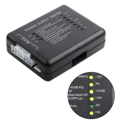 Power Supply Tester, LED HDD/SATA/Floppy Power Supply Checker 20/24 Pin for Computer for PC