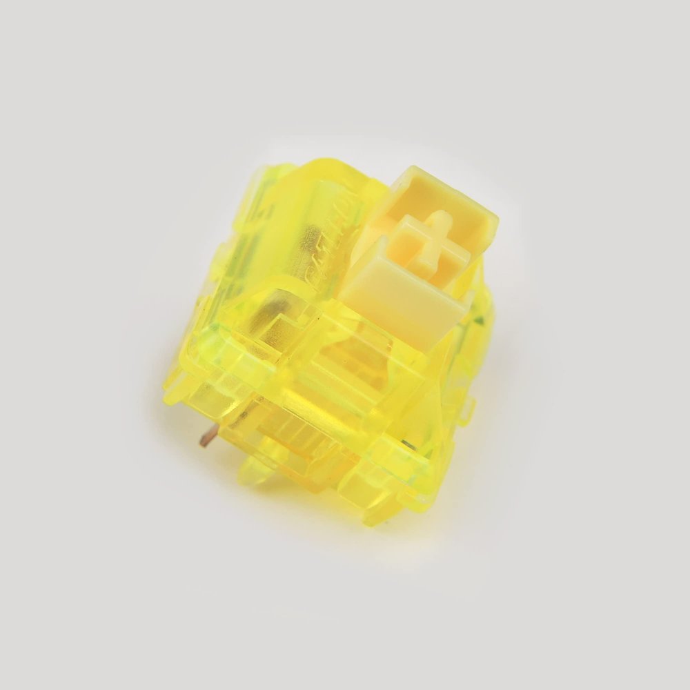 YMDK Gateron Ink v2 5pin Switches Transparent Smokey Housing Blue Yellow Red Black Silent Black Mechanical Keyboard Custom Switch (10PCS, Yellow Ink)
