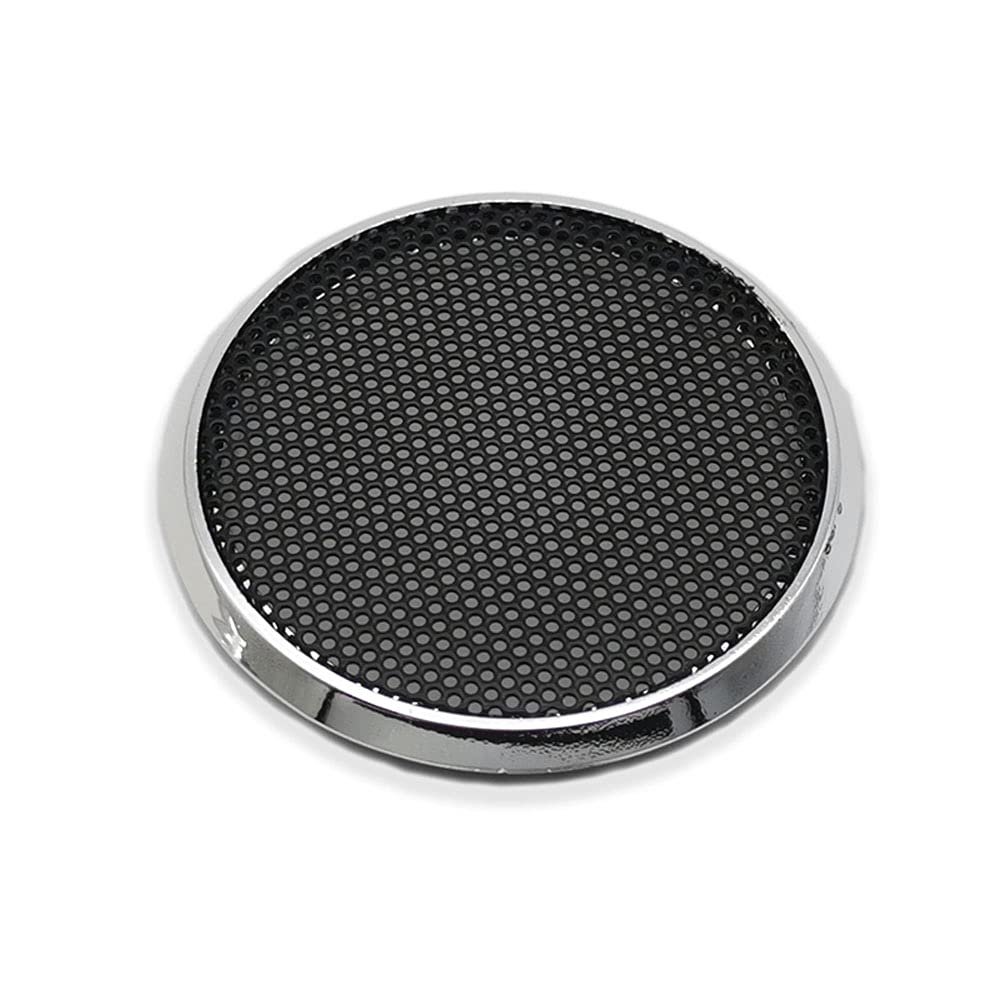 2 Pcs for 1.5 inch Speaker Grill Cover 1.5" High-Grade Car Tweeter Audio Conversion Net Decorative Circle Metal Mesh Grille 52mm (Silvery Frame)