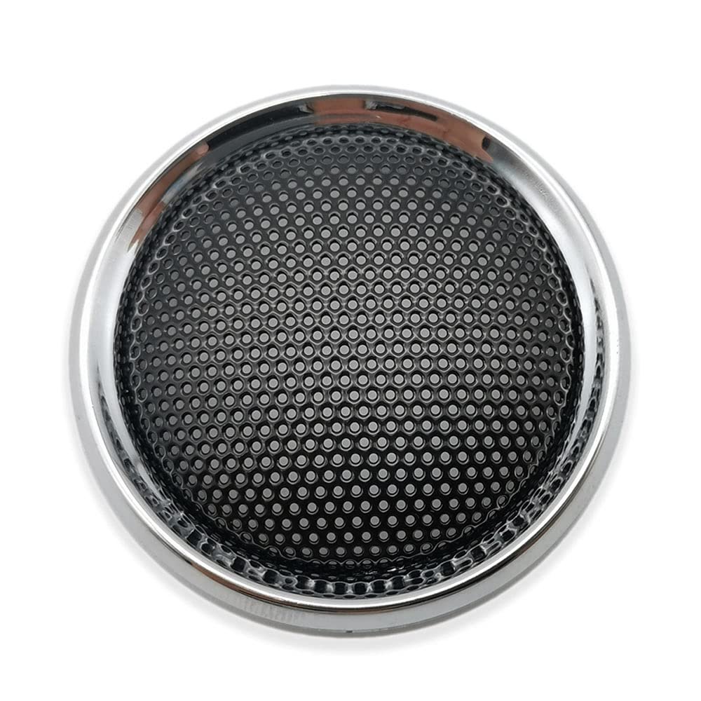 2 Pcs for 1 inch Speaker Grill Cover 1" High-Grade Car Tweeter Audio Conversion Net Decorative Circle Metal Mesh Grille 43mm (Silvery Frame)