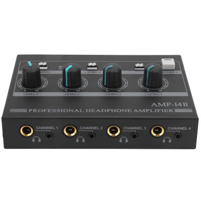 AMPi4 Headphone Amplifier 4 Channel Mono Stereo Gaming Headphone Amplifier Mini Stereo Monitor Set (US Plug)