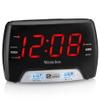 Westclox Large 1.4 Red LED Digital FM Clock Radio with Dual USB A & C Charging Ports, Adjustable Brightness, Dual Alarms & Sleep Timer Modern Alarm Clock for Bedroom, Home, or Office (Black) view 1