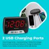 Westclox Large 1.4 Red LED Digital FM Clock Radio with Dual USB A & C Charging Ports, Adjustable Brightness, Dual Alarms & Sleep Timer Modern Alarm Clock for Bedroom, Home, or Office (Black) view 4