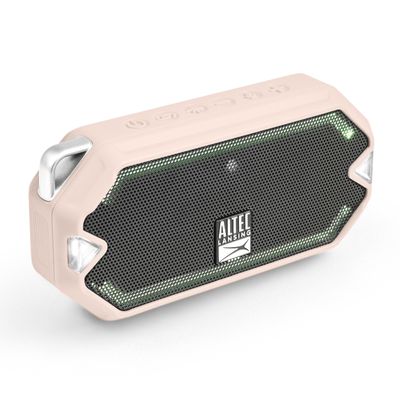 Altec Lansing - HydraMini Wireless Bluetooth Speaker, IP67 Waterproof USB C Rechargeable Battery with 6 Hours Playtime, Compact, Shockproof, Snowproof, Everything Proof (Petal Pink)