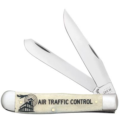 Case WR XX Pocket Knife Natural Smooth Bone Trapper Air Traffic Item #1067637 - (6254 SS) - Length Closed: 4 1/8 Inches