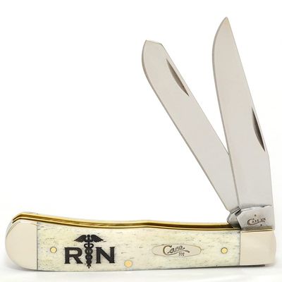 Case WR XX Pocket Knife Natural Smooth Bone Trapper RN Item #9144576 - (6254 SS) - Length Closed: 4 1/8 Inches