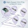 TRENDnet 10G RJ-45 Copper SFP+ Module, Convert A Standard SFP+ Slot Into A RJ-45 Multi-Gigabit Port, Connect Devices Up to 30m (98ft), Hot-Pluggable, Lifetime Protection, Silver, TEG-10GBRJ view 2