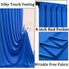10ft x 10ft Wrinkle Free Royal Blue Backdrop Curtain for Parties, 2 Panels 5x10ft Silky Polyester Blue Photo Backdrop Drapes for Weddings Birthday Party Photography Background view 2