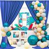 10ft x 10ft Wrinkle Free Royal Blue Backdrop Curtain for Parties, 2 Panels 5x10ft Silky Polyester Blue Photo Backdrop Drapes for Weddings Birthday Party Photography Background view 3