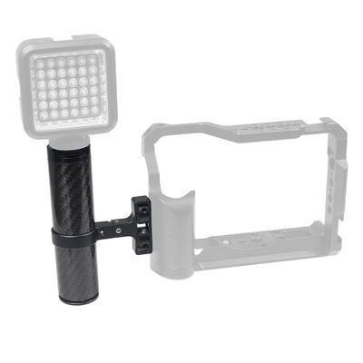 BGNing CNC Carbon Fiber Camera Cage Top Handle Adjustable Side Grip Cold Shoe Mount 1/4" 3/8" for SLR Phone Monitor Frame Photo Studio (138mm)