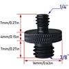 LRONG 2Pcs 3/8 inch Male to 1/4 inch Male Threaded Tripod Screw Adapter Double Sides Standard Mounting Thread Converter for Camera Mount view 2